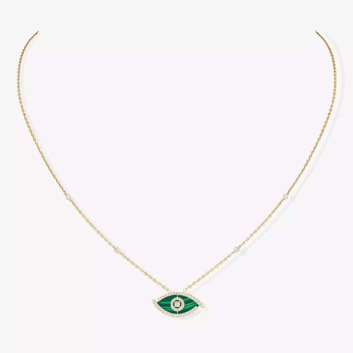 [Stellar Jewelry]Lucky Eye Diamond Necklace in  Gold and Turquoise