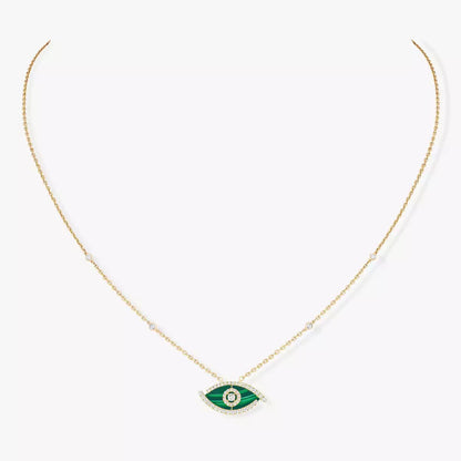[Stellar Jewelry]Lucky Eye Diamond Necklace in  Gold and Turquoise