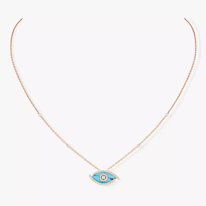 [Stellar Jewelry]Lucky Eye Diamond Necklace in  Gold and Turquoise