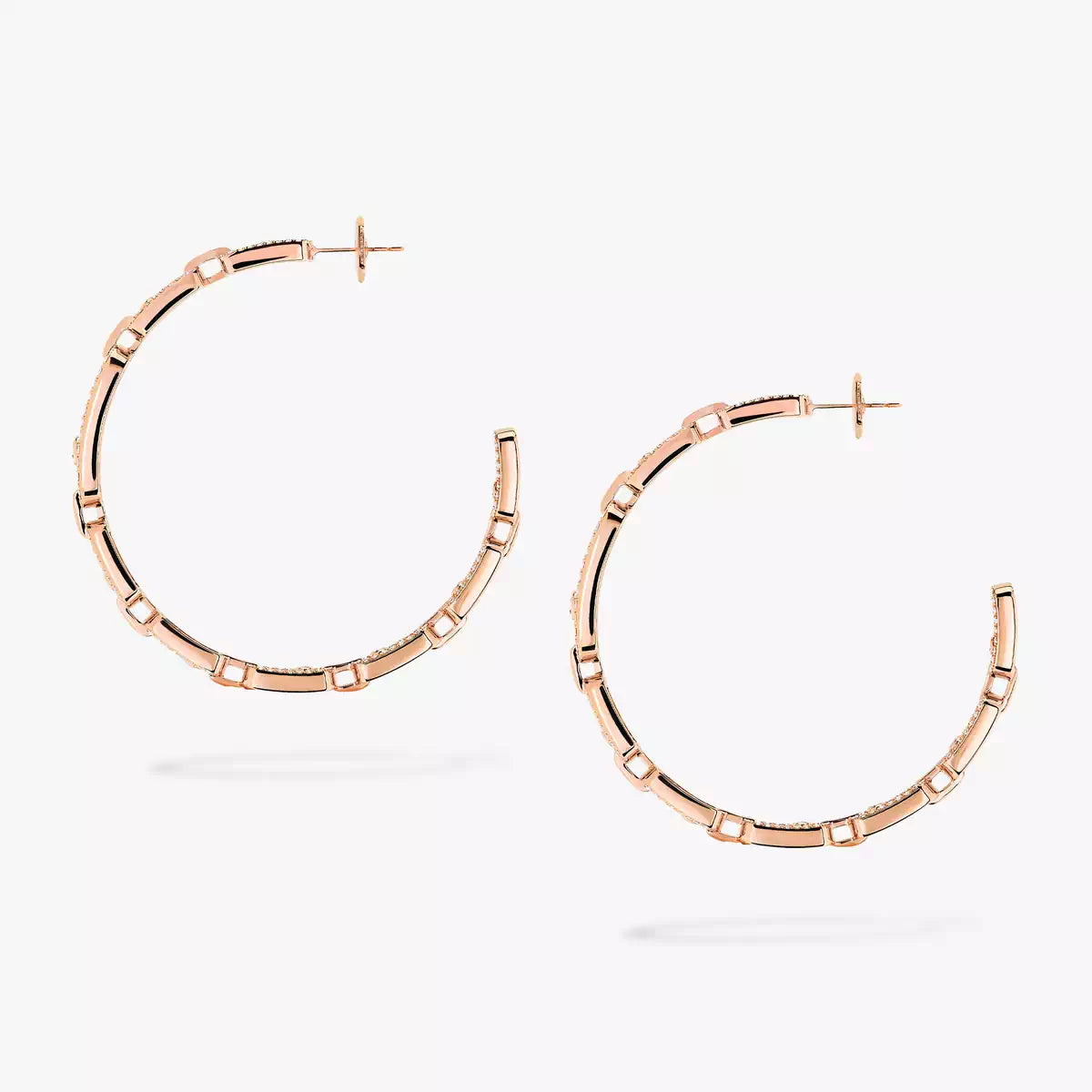 [Stellar Jewelry]Move Link Diamond Hoop Earrings