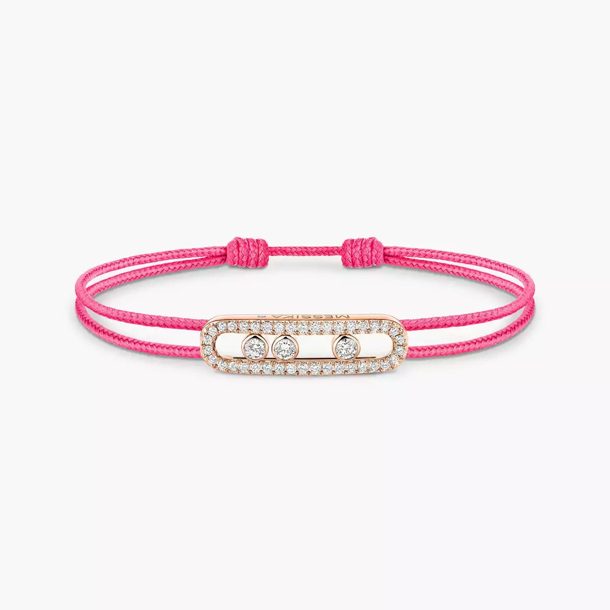 [Stellar Jewelry]Care(Medium-3.5mm) pink cord pavé bracelet