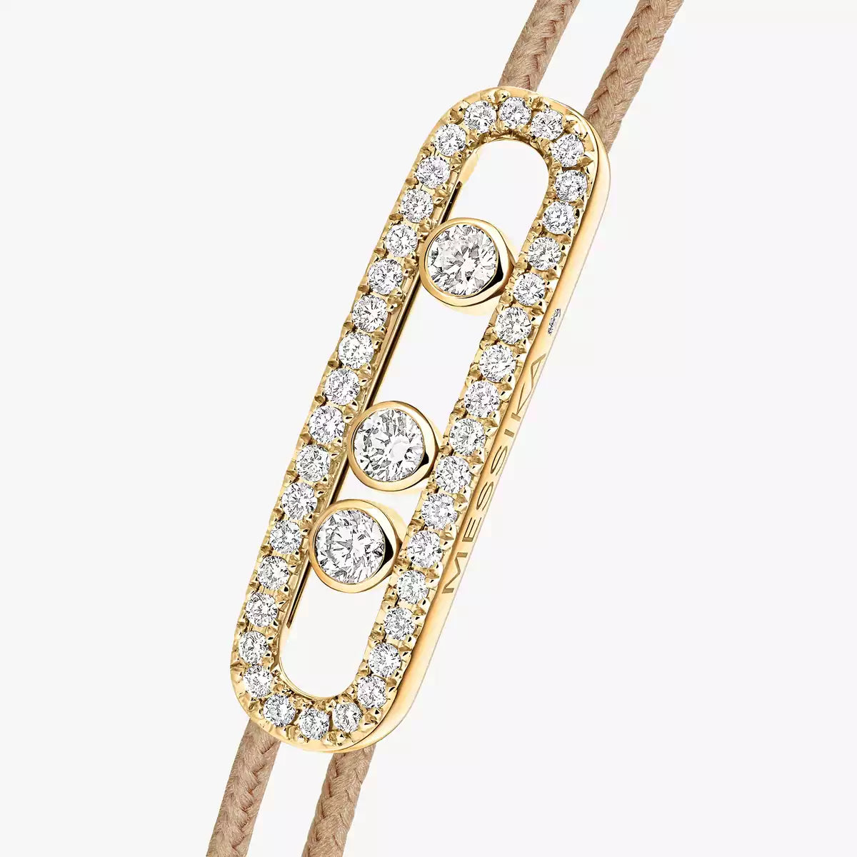 [Stellar Jewelry]Care(Medium-3.5mm) pink cord pavé bracelet