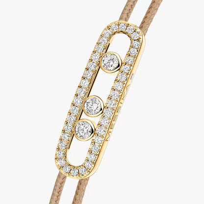 [Stellar Jewelry]Care(Medium-3.5mm) pink cord pavé bracelet