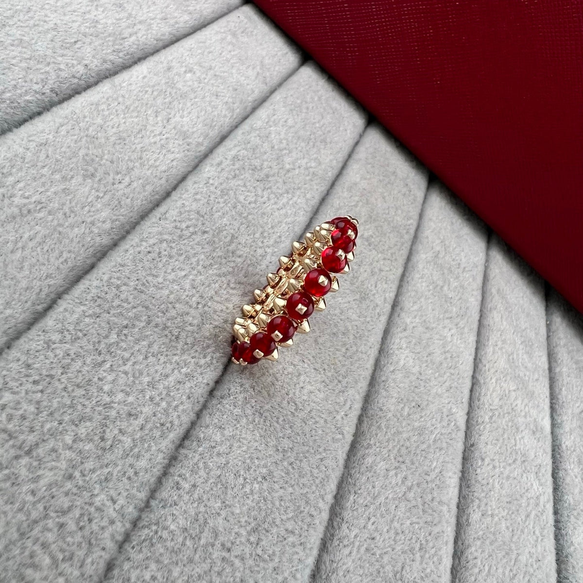 [Stellar Jewelry]PYRAMID COLORED STONE STUD RING