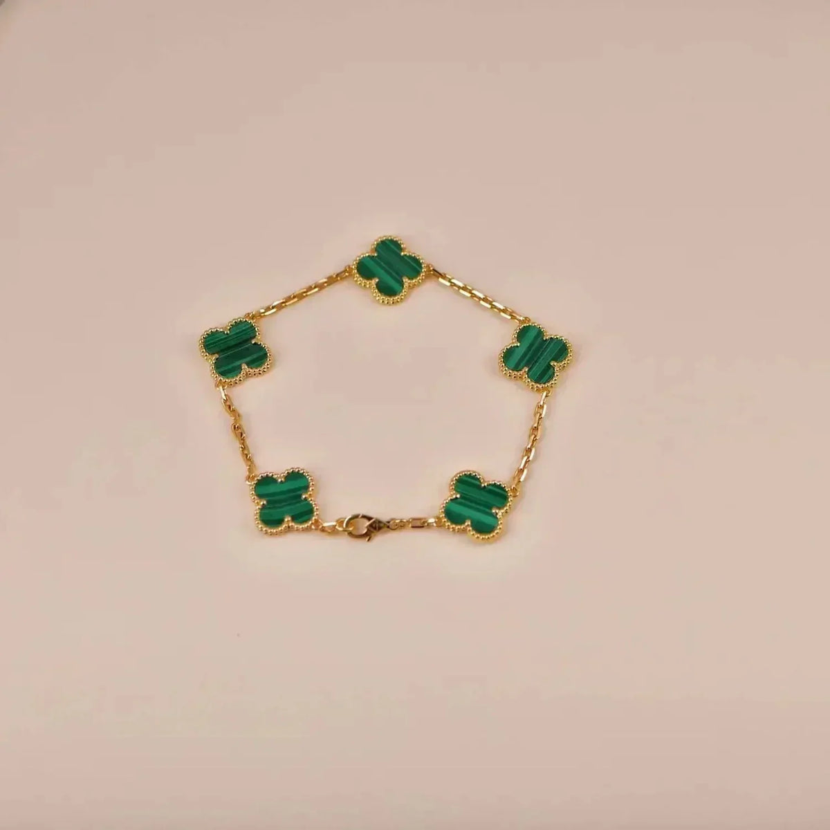 [Stellar Jewelry] CLOVER 5 MOTIF MALACHITE BRACELET COLLECTION