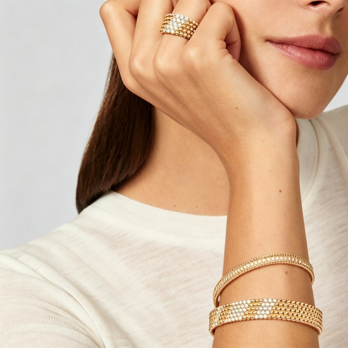 [Stellar Jewelry]  FIVE-ROW DIAMOND BRACELET