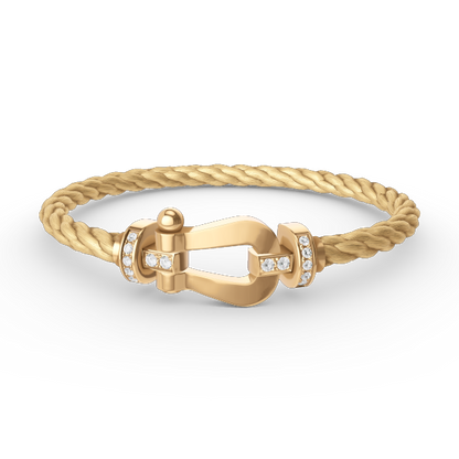 [Stellar Jewelry]FORCE LARGE HORSESHOE HALF DIAMOND BRACELET GOLD