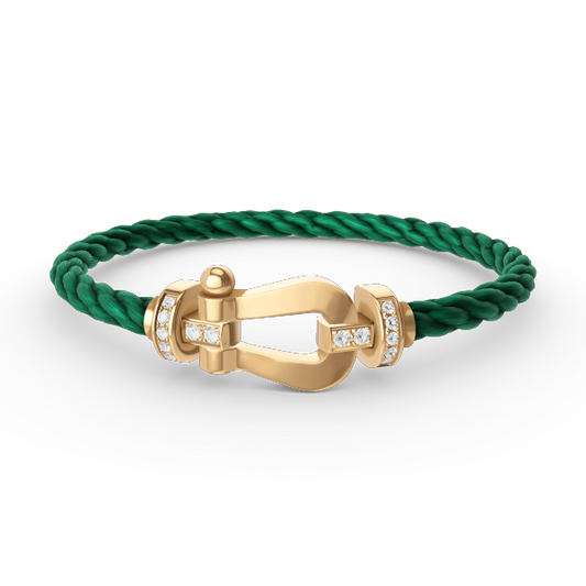 [Stellar Jewelry]FORCE LARGE HORSESHOE HALF DIAMOND BRACELET GOLD