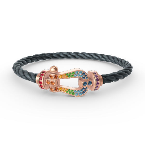 [Stellar Jewelry]FORCE LARGE HORSESHOE  COLORED DIAMOND BRACELET ROSE GOLD