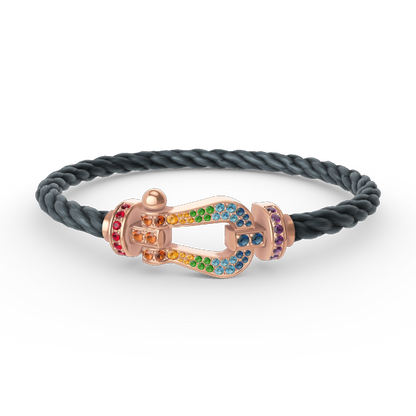[Stellar Jewelry]FORCE LARGE HORSESHOE  COLORED DIAMOND BRACELET ROSE GOLD