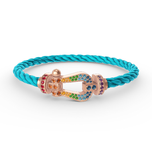 [Stellar Jewelry]FORCE LARGE HORSESHOE  COLORED DIAMOND BRACELET ROSE GOLD
