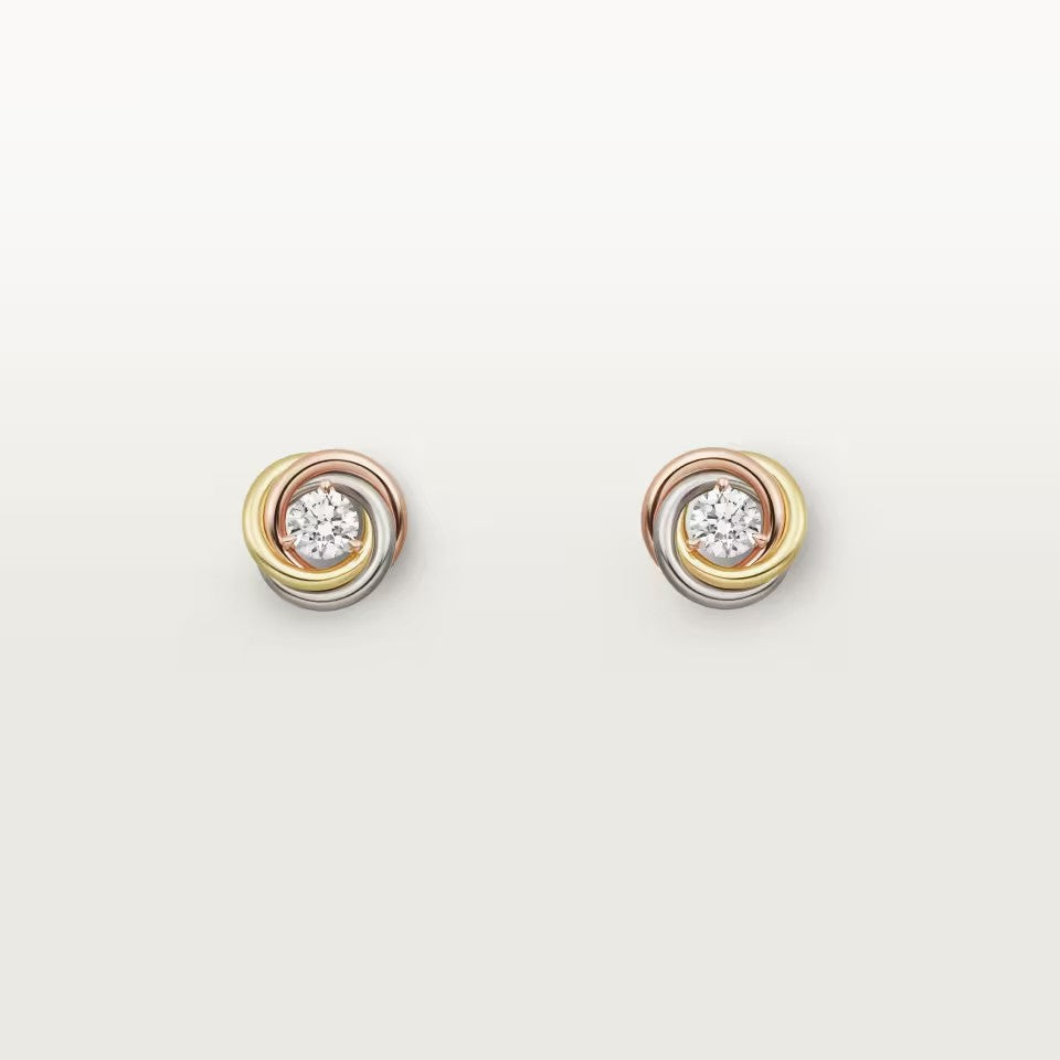 [Stellar Jewelry]TRINITY STUD DIAMOND EARRINGS