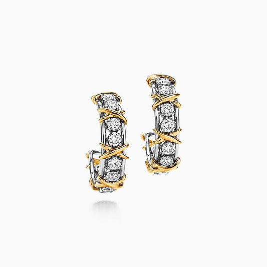 [Stellar jewels]SCHLUMBERGER GOLD DIAMOND EARRINGS