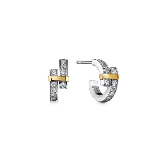 [Stellar jewels]EDGE DIAMOND PINK GOLD EARRINGS