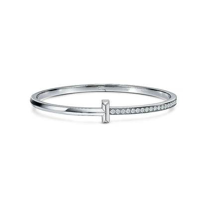 [Stellar jewels]NARROW T1 HINGED BANGLE DIAMOND SILVER