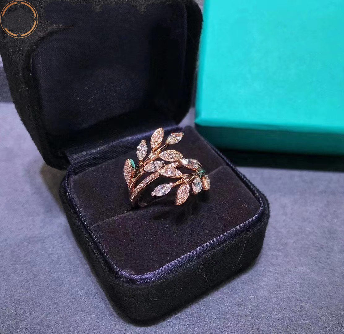 [Stellar jewels]VICTORIA DIAMOND VINE BYPASS RING PINK GOLD