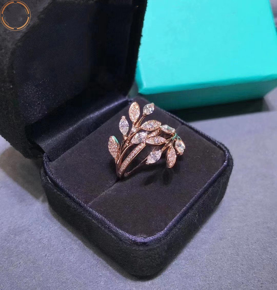 [Stellar jewels]VICTORIA DIAMOND VINE BYPASS RING PINK GOLD