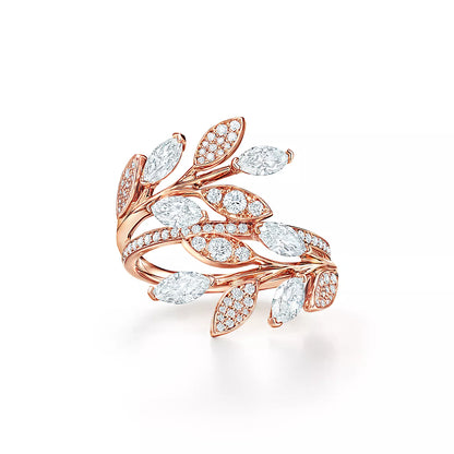 [Stellar jewels]VICTORIA DIAMOND VINE BYPASS RING PINK GOLD