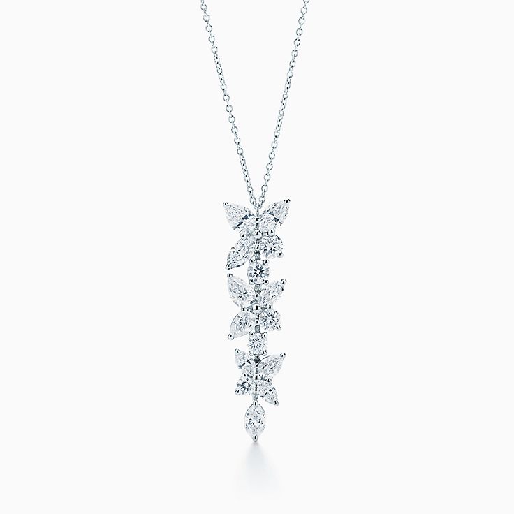 [Stellar jewels]MIXED CLUSTER DIAMOND DROP PENDANT