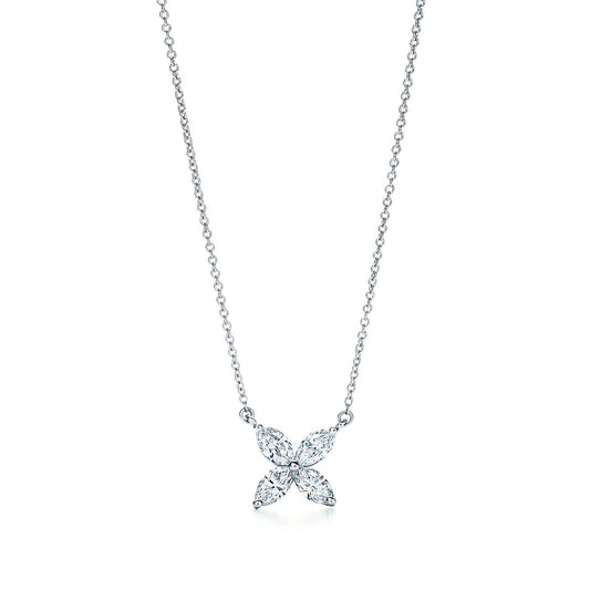 [Stellar jewels]PLATINUM AND DIAMOND VICTORIA PENDANT NECKLACE