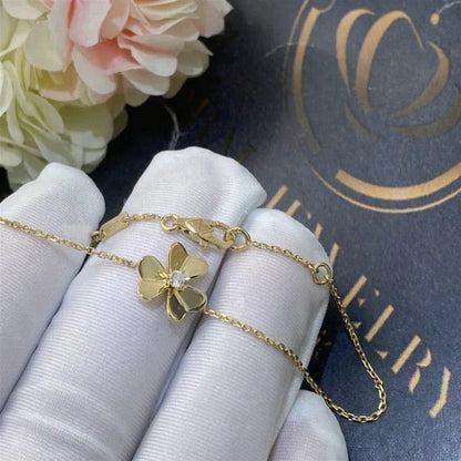 [Stellar Jewelry]FRIVOLE GOLD FLOWER PINK MALACHITE BRACELET