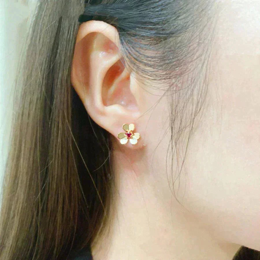 [Stellar Jewelry]FRIVOLE  FLOWER PINK EARRINGS
