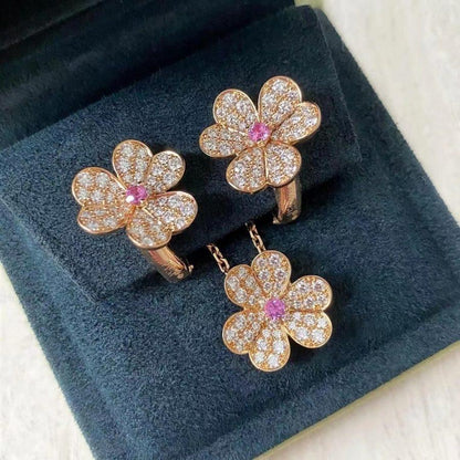 [Stellar Jewelry]FRIVOLE ROSE GOLD FLOWER DIAMOND NECKLACE
