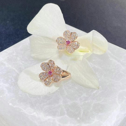 [Stellar Jewelry]FRIVOLE PINK GOLD FLOWER DIAMOND EARRINGS