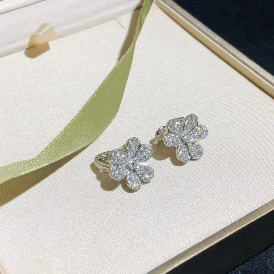 [Stellar Jewelry]FRIVOLE SILVER FLOWER DIAMOND EARRINGS