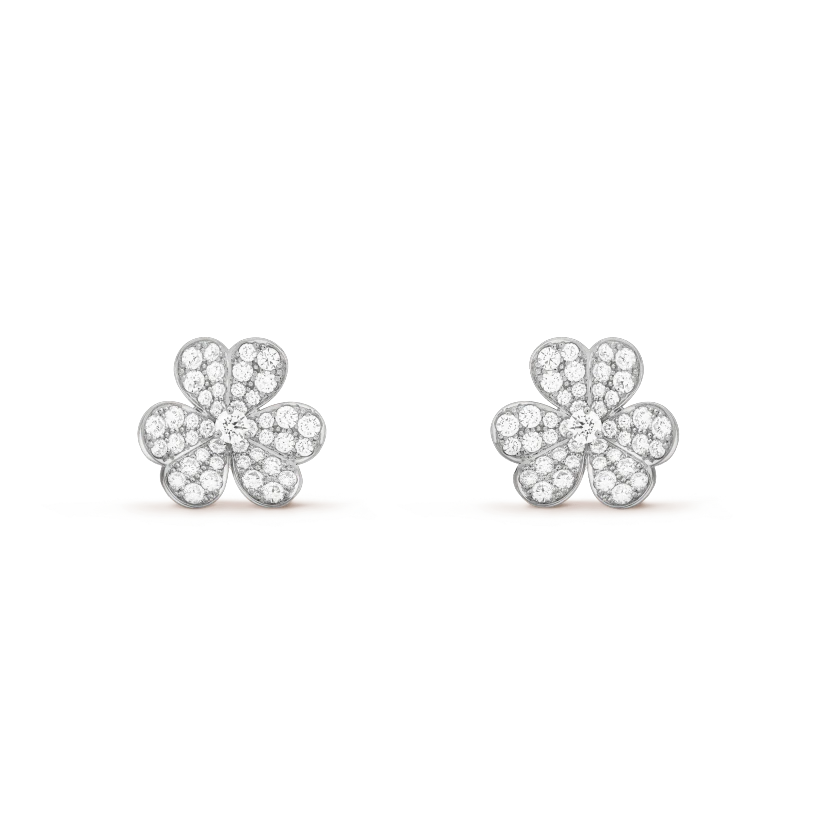 [Stellar Jewelry]FRIVOLE SILVER FLOWER DIAMOND EARRINGS