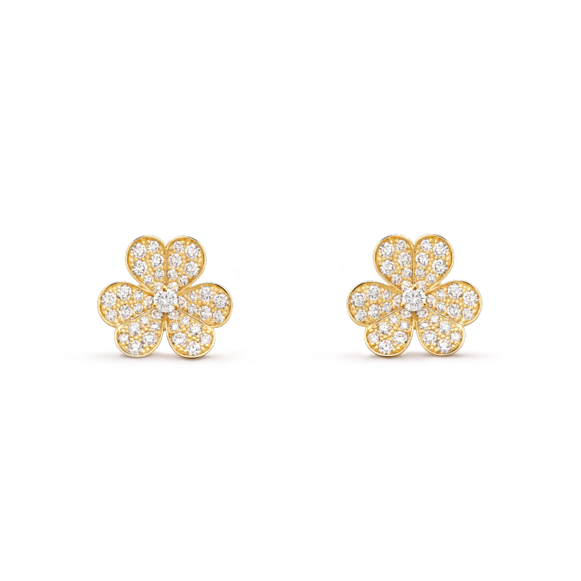 [Stellar Jewelry]FRIVOLE GOLD FLOWER DIAMOND EARRINGS