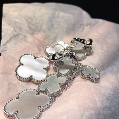[Stellar Jewelry]CLOVER EARRINGS WHITE MOP 4 MOTIFS SILVER