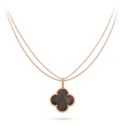 [Stellar Jewelry]CLOVER 25MM GOLD DARK MOP BIG CLOVER NECKLACE
