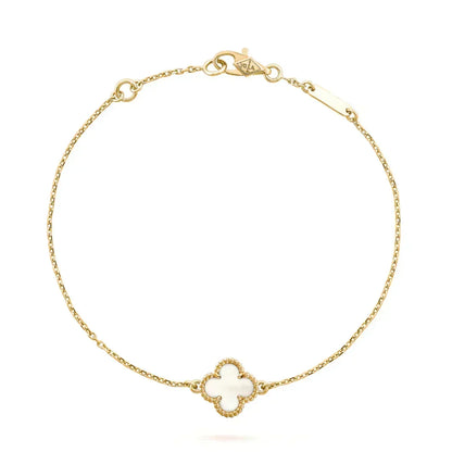 [Stellar Jewelry]CLOVER WHITE MOP SINGLE FLOWER BRACELET