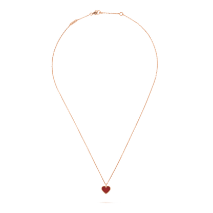 [Stellar Jewelry]SWEET CLOVER CARNELIAN HEART NECKLACE