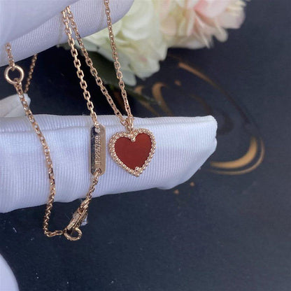[Stellar Jewelry]SWEET CLOVER CARNELIAN HEART NECKLACE