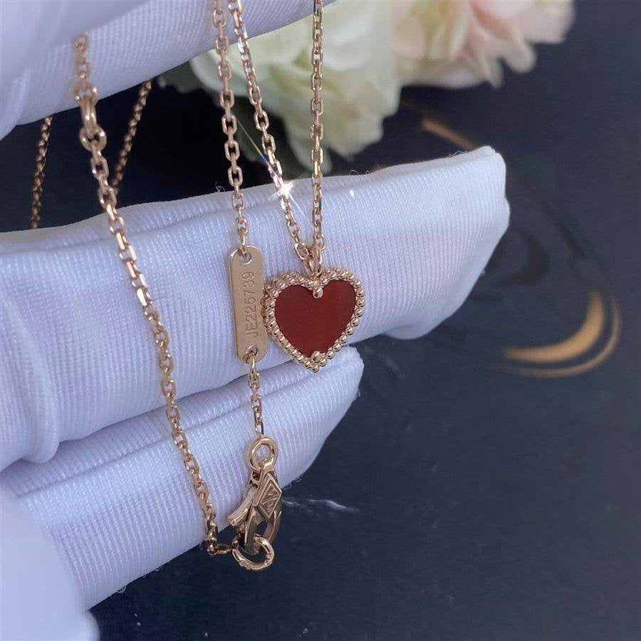 [Stellar Jewelry]SWEET CLOVER CARNELIAN HEART NECKLACE