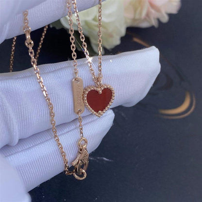[Stellar Jewelry]SWEET CLOVER CARNELIAN HEART NECKLACE