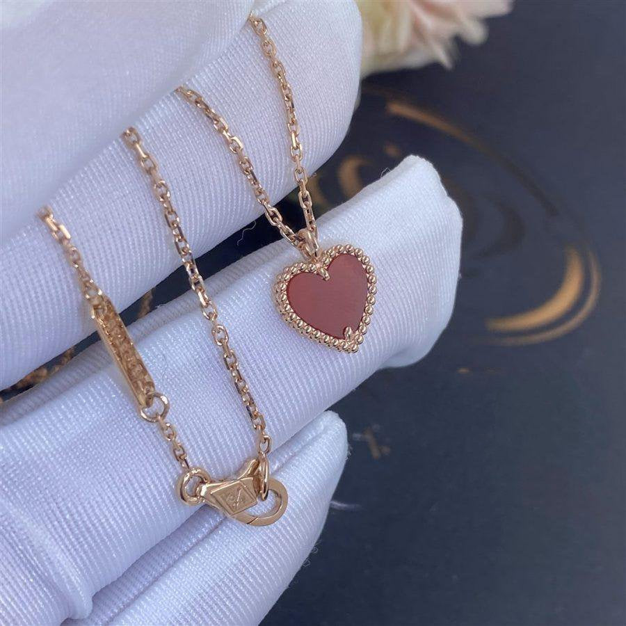 [Stellar Jewelry]SWEET CLOVER CARNELIAN HEART NECKLACE
