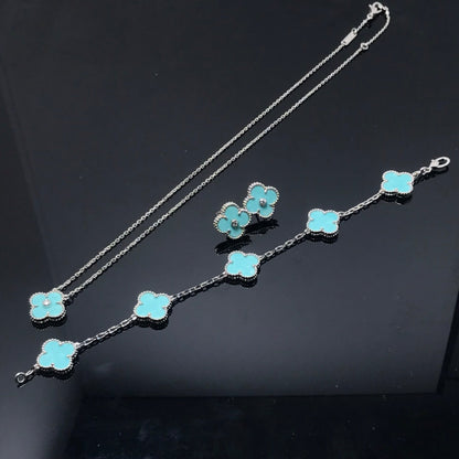 [Stellar Jewelry]CLOVER 1 DIAMOND BLUE SKY SILVER EARRINGS