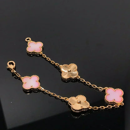 [Stellar Jewelry] CLOVER 5 MOTIFS  PINK MOP BRACELET COLLECTION