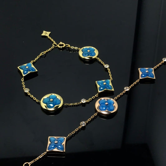 [Stellar Jewelry]STAR AND SUN 4 MOTIF BLUE BRACELET