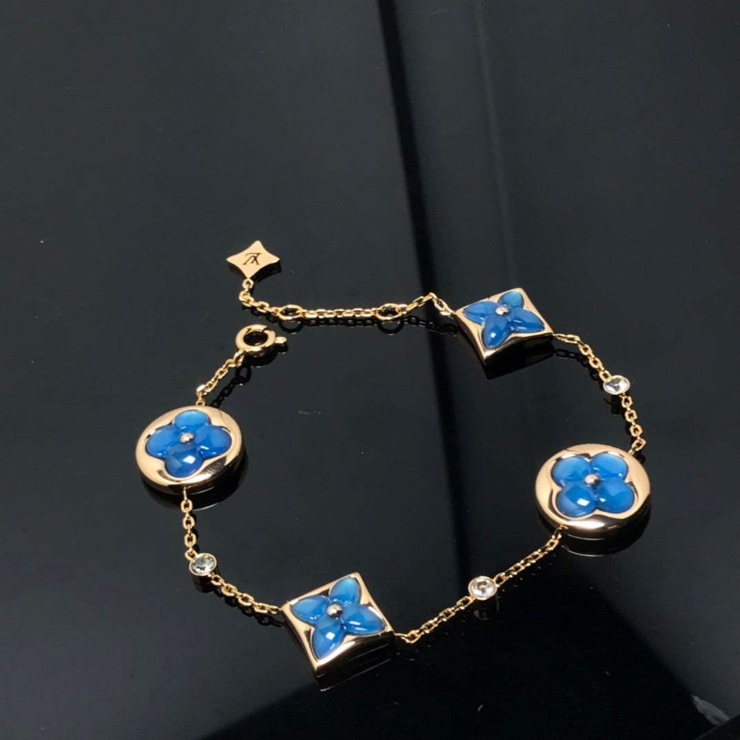 [Stellar Jewelry]STAR AND SUN 4 MOTIF BLUE BRACELET