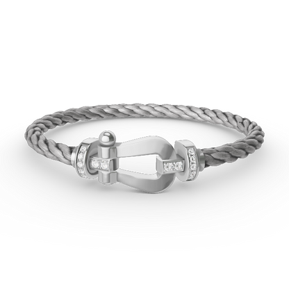 [Stellar Jewelry]FORCE LARGE HORSESHOE HALF DIAMOND BRACELET SILVER