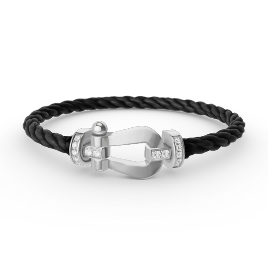 [Stellar Jewelry]FORCE LARGE HORSESHOE HALF DIAMOND BRACELET SILVER
