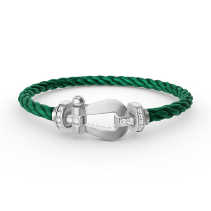 [Stellar Jewelry]FORCE LARGE HORSESHOE HALF DIAMOND BRACELET SILVER