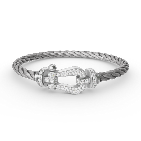 [Stellar Jewelry]FORCE LARGE HORSESHOE FULL DIAMOND BRACELET SILVER