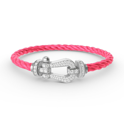 [Stellar Jewelry]FORCE LARGE HORSESHOE FULL DIAMOND BRACELET SILVER