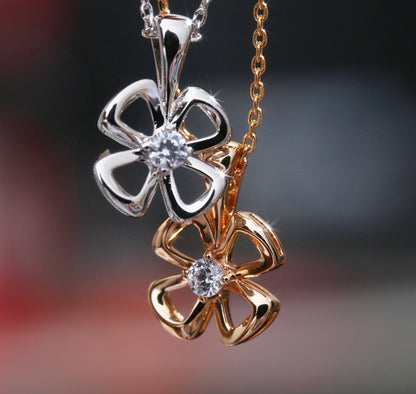 [Stellar Jewelry]FIOREVER NECKLACE DIAMOND CENTER