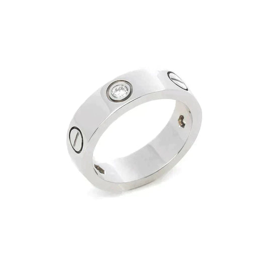 [Stellar Jewelry]LOVE RING 5.5MM 3 DIAMONDS SILVER